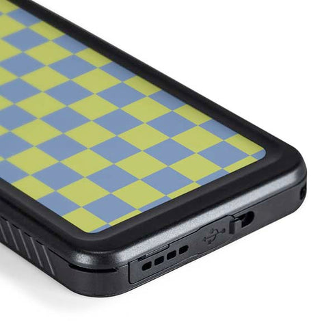 Neon Checkered Galaxy S24 Waterproof Case